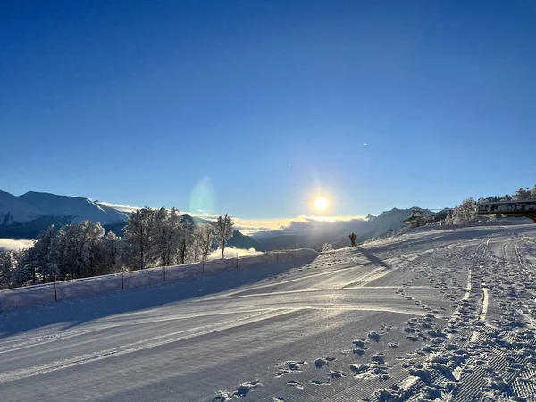 Paisagem Inverno Nas Montanhas — Fotografia de Stock