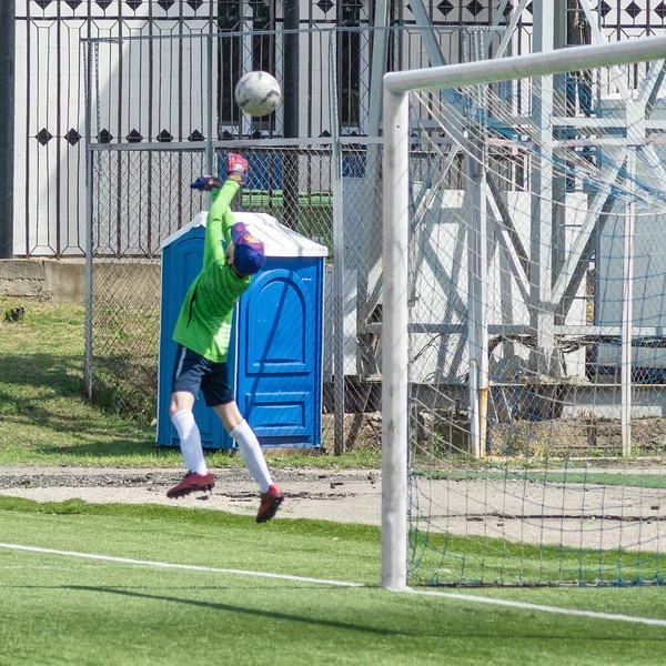 Calcio Bambini Calcio Attivo Ragazze Ragazzi Competizione Bei Momenti Dinamici — Foto Stock