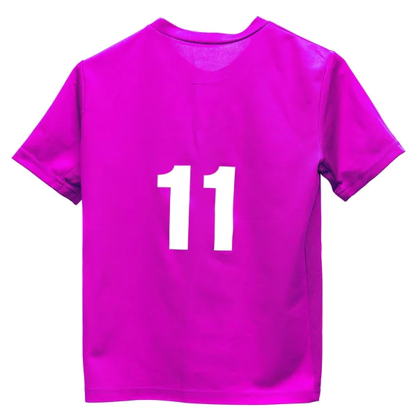 Shirt Lila Farbe Mit Der Nummer Isoliert Auf Weißem Hintergrund — Stockfoto