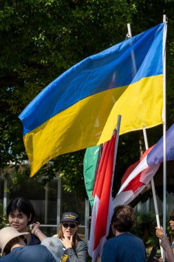 Davis, CA - 24 Nisan 2022. Kaliforniya Üniversitesi 'ndeki piknik günü geçit töreni, koronavirüs salgınından dolayı iki yıllık latus salgınından sonra geri döndü.