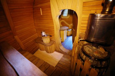 Limon ormanındaki Rus hamamı. Güzel tasarım.