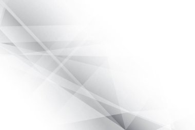 Soyut beyaz ve gri renkli, geometrik şekilli modern tasarım arka planı. Vektör illüstrasyonu.