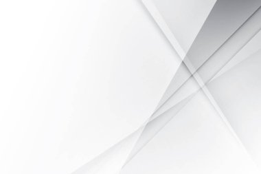 Soyut beyaz ve gri renkli, geometrik şekilli modern tasarım arka planı. Vektör illüstrasyonu.