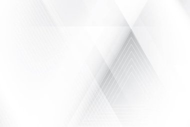 Soyut beyaz ve gri renkli, geometrik şekilli modern tasarım arka planı. Vektör illüstrasyonu.