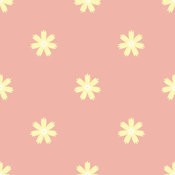 Seamless Pattern Daisy Flowers Yellow Picture Pink Background Use Backgrounds — Stock Vector