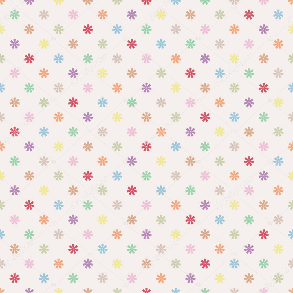 Seamless pattern with beautiful color flowers. Vector illustration.
