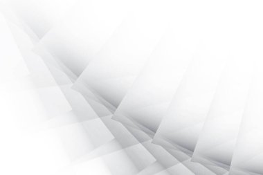 Soyut beyaz ve gri renkli, geometrik şekilli modern tasarım arka planı. Vektör illüstrasyonu.