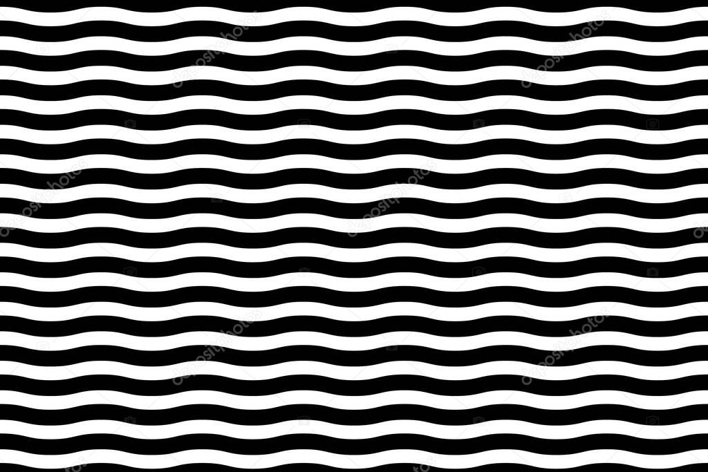 Seamless pattern with black and white colour, ripple, wavy background. Vector illustration.
