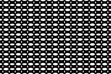 Siyah beyaz arkaplan ve geometrik tasarım desenli kusursuz desen. Vektör illüstrasyonu.