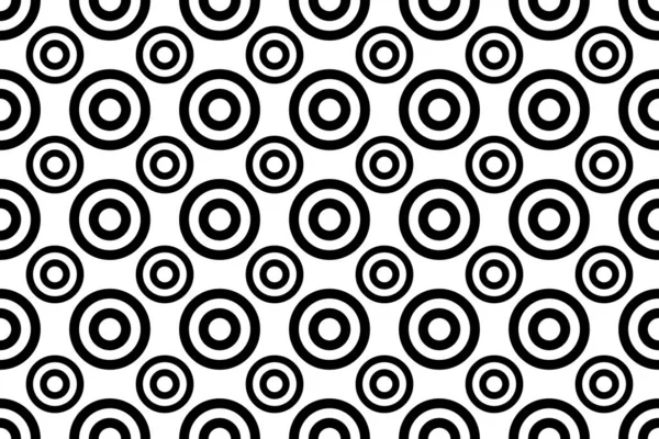 黒と白の色の背景とシームレスなパターン 幾何学的なラウンド形状 ベクターイラスト — ストックベクタ