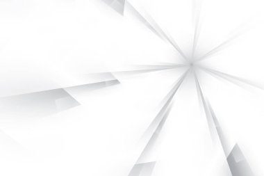 Soyut beyaz ve gri renkli, geometrik şekilli modern tasarım arka planı. Vektör illüstrasyonu.