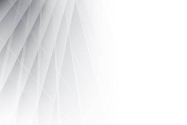 Soyut beyaz ve gri renkli, geometrik şekilli modern tasarım arka planı. Vektör illüstrasyonu.