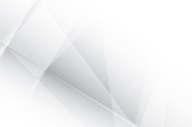 Soyut beyaz ve gri renkli, geometrik şekilli modern tasarım arka planı. Vektör illüstrasyonu.