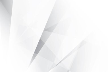 Soyut beyaz ve gri renkli, geometrik şekilli modern tasarım arka planı. Vektör illüstrasyonu.