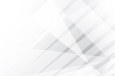 Soyut beyaz ve gri renkli, geometrik şekilli modern tasarım arka planı. Vektör illüstrasyonu.