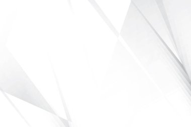 Soyut beyaz ve gri renkli, geometrik şekilli modern tasarım arka planı. Vektör illüstrasyonu.