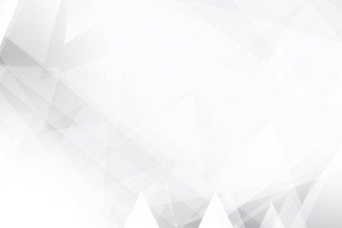 Soyut beyaz ve gri renkli, geometrik şekilli modern tasarım arka planı. Vektör illüstrasyonu.