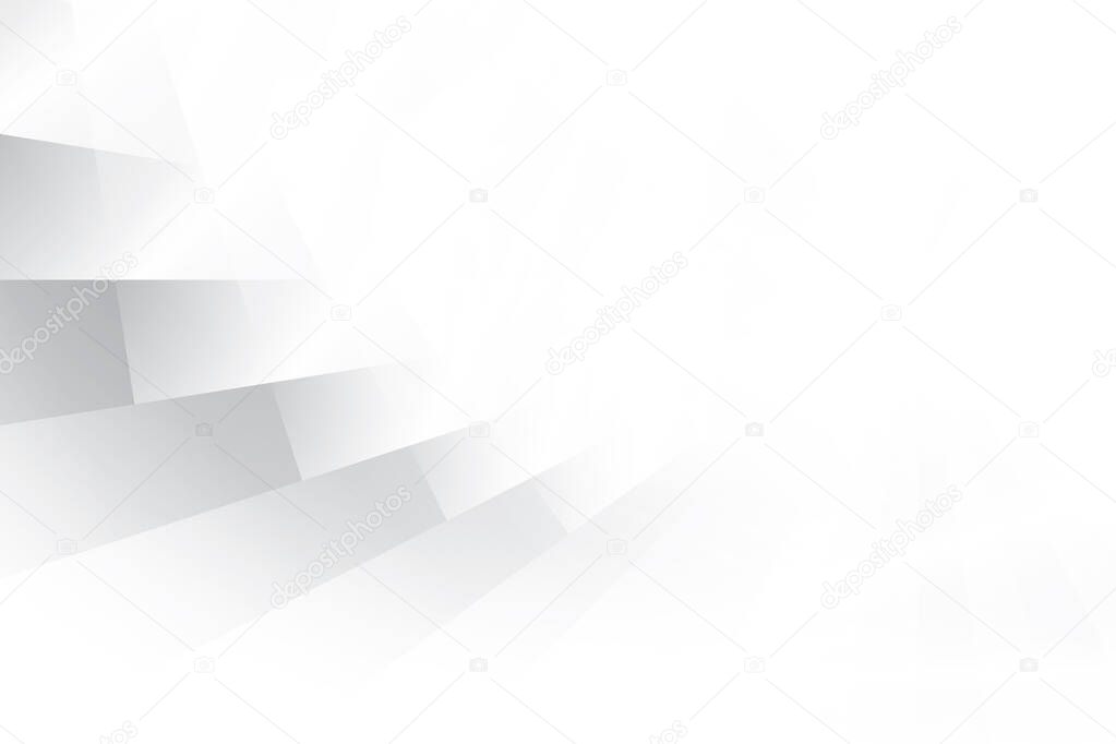 Abstract  white and gray color, modern design background with geometric shape. Vector illustration.