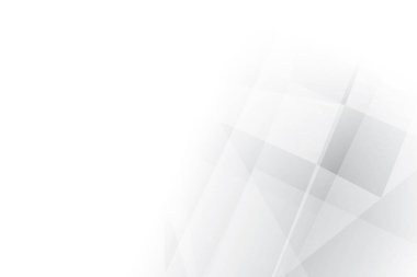 Soyut beyaz ve gri renkli, geometrik şekilli modern tasarım arka planı. Vektör illüstrasyonu.