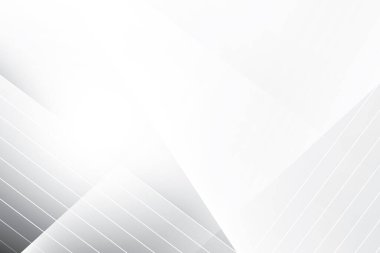 Soyut beyaz ve gri renkli, geometrik şekilli modern tasarım arka planı. Vektör illüstrasyonu.