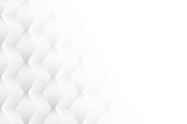 Soyut beyaz ve gri renkli, geometrik şekilli modern tasarım arka planı. Vektör illüstrasyonu.