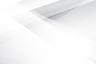 Soyut beyaz ve gri renkli, geometrik şekilli modern tasarım arka planı. Vektör illüstrasyonu.
