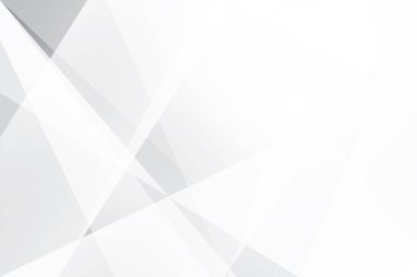 Soyut beyaz ve gri renkli, geometrik şekilli modern tasarım arka planı. Vektör illüstrasyonu.