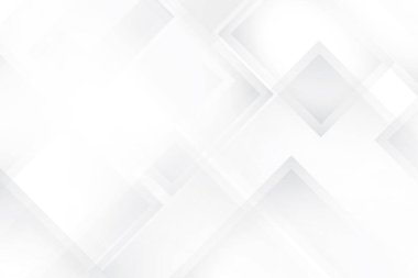 Soyut beyaz ve gri renkli, geometrik şekilli modern tasarım arka planı. Vektör illüstrasyonu.