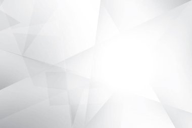 Soyut beyaz ve gri renkli, geometrik şekilli modern tasarım arka planı. Vektör illüstrasyonu.