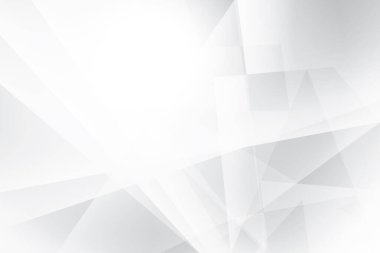 Soyut beyaz ve gri renkli, geometrik şekilli modern tasarım arka planı. Vektör illüstrasyonu.