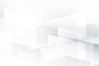 Soyut beyaz ve gri renkli, geometrik şekilli modern tasarım arka planı. Vektör illüstrasyonu.