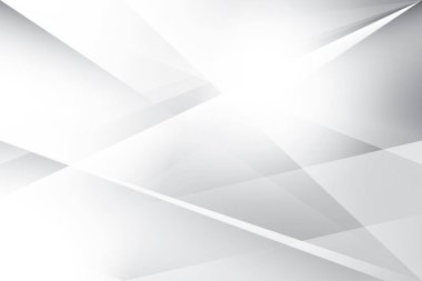 Soyut beyaz ve gri renkli, geometrik şekilli modern tasarım arka planı. Vektör illüstrasyonu.