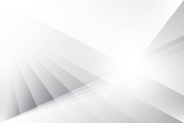 Soyut beyaz ve gri renkli, geometrik şekilli modern tasarım arka planı. Vektör illüstrasyonu.