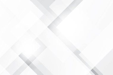 Soyut beyaz ve gri renkli, geometrik şekilli modern tasarım arka planı. Vektör illüstrasyonu.