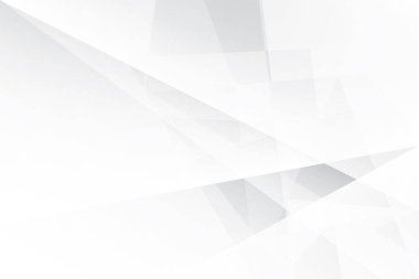 Soyut beyaz ve gri renkli, geometrik şekilli modern tasarım arka planı. Vektör illüstrasyonu.