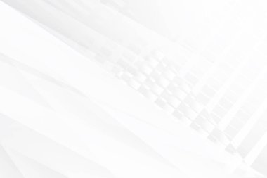 Soyut beyaz ve gri renkli, geometrik şekilli modern tasarım arka planı. Vektör illüstrasyonu.