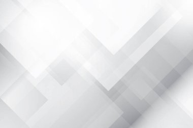 Soyut beyaz ve gri renkli, geometrik şekilli modern tasarım arka planı. Vektör illüstrasyonu.