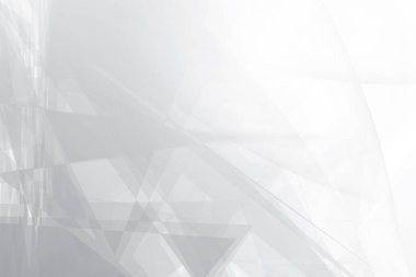 Soyut beyaz ve gri renkli, geometrik şekilli modern tasarım arka planı. Vektör illüstrasyonu.