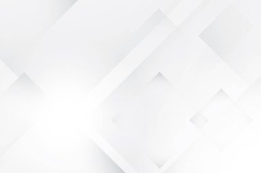 Soyut beyaz ve gri renkli, geometrik şekilli modern tasarım arka planı. Vektör illüstrasyonu.