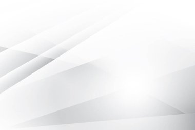 Soyut beyaz ve gri renkli, geometrik şekilli modern tasarım arka planı. Vektör illüstrasyonu.