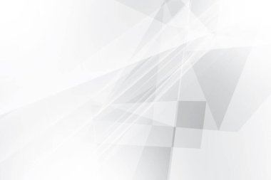 Soyut beyaz ve gri renkli, geometrik şekilli modern tasarım arka planı. Vektör illüstrasyonu.