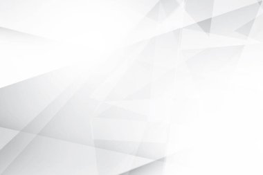 Soyut beyaz ve gri renkli, geometrik şekilli modern tasarım arka planı. Vektör illüstrasyonu.