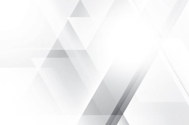 Soyut beyaz ve gri renkli, geometrik şekilli modern tasarım arka planı. Vektör illüstrasyonu.