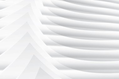 Soyut beyaz ve gri renkli, geometrik şekilli modern tasarım arka planı. Vektör illüstrasyonu.