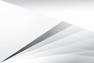 Soyut beyaz ve gri renkli, geometrik şekilli modern tasarım arka planı. Vektör illüstrasyonu.