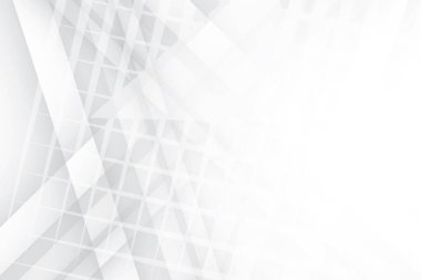 Soyut beyaz ve gri renkli, geometrik şekilli modern tasarım arka planı. Vektör illüstrasyonu.