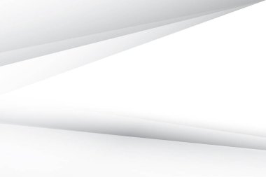 Soyut beyaz ve gri renkli, geometrik şekilli modern tasarım arka planı. Vektör illüstrasyonu.