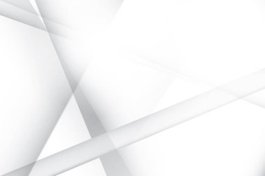 Soyut beyaz ve gri renkli, geometrik şekilli modern tasarım arka planı. Vektör illüstrasyonu.