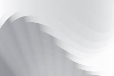 Soyut beyaz ve gri renkli, geometrik şekilli modern tasarım arka planı. Vektör illüstrasyonu.