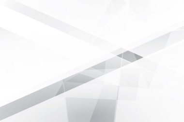 Soyut beyaz ve gri renkli, geometrik şekilli modern tasarım arka planı. Vektör illüstrasyonu.